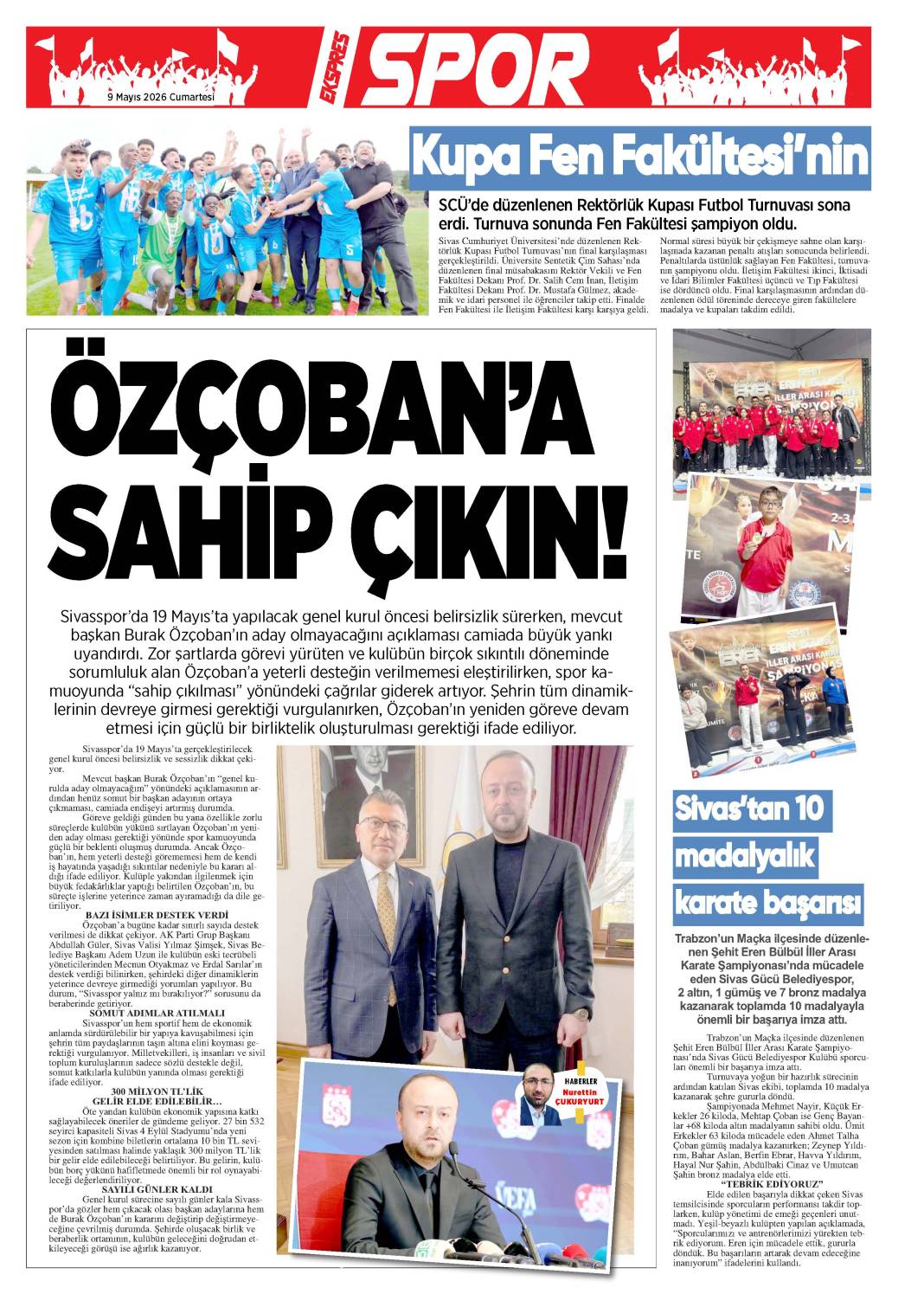 9 Mayıs tarihli gazetemiz 2