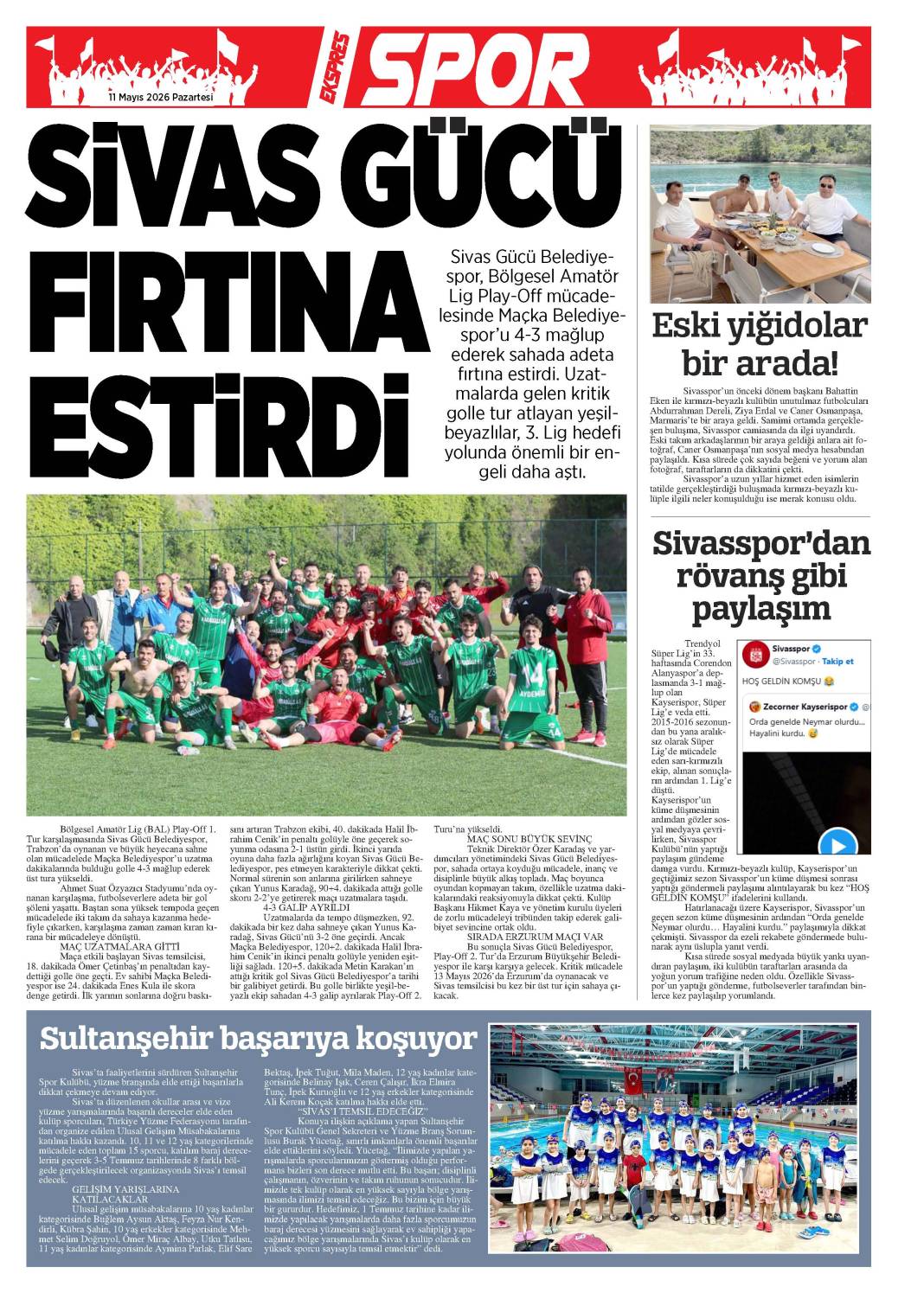 11 Mayıs tarihli gazetemiz 2