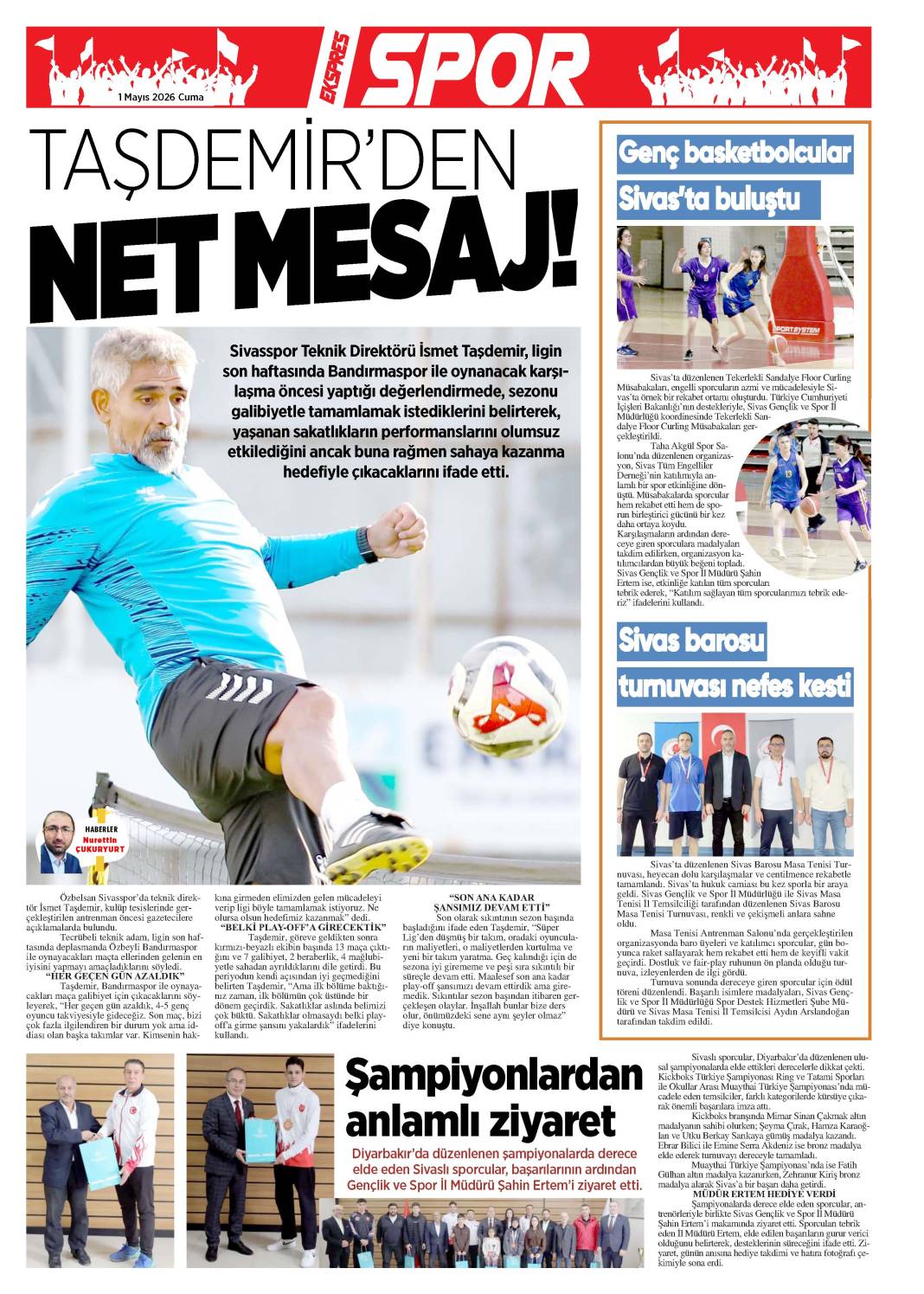 1 Mayıs tarihli gazetemiz 2