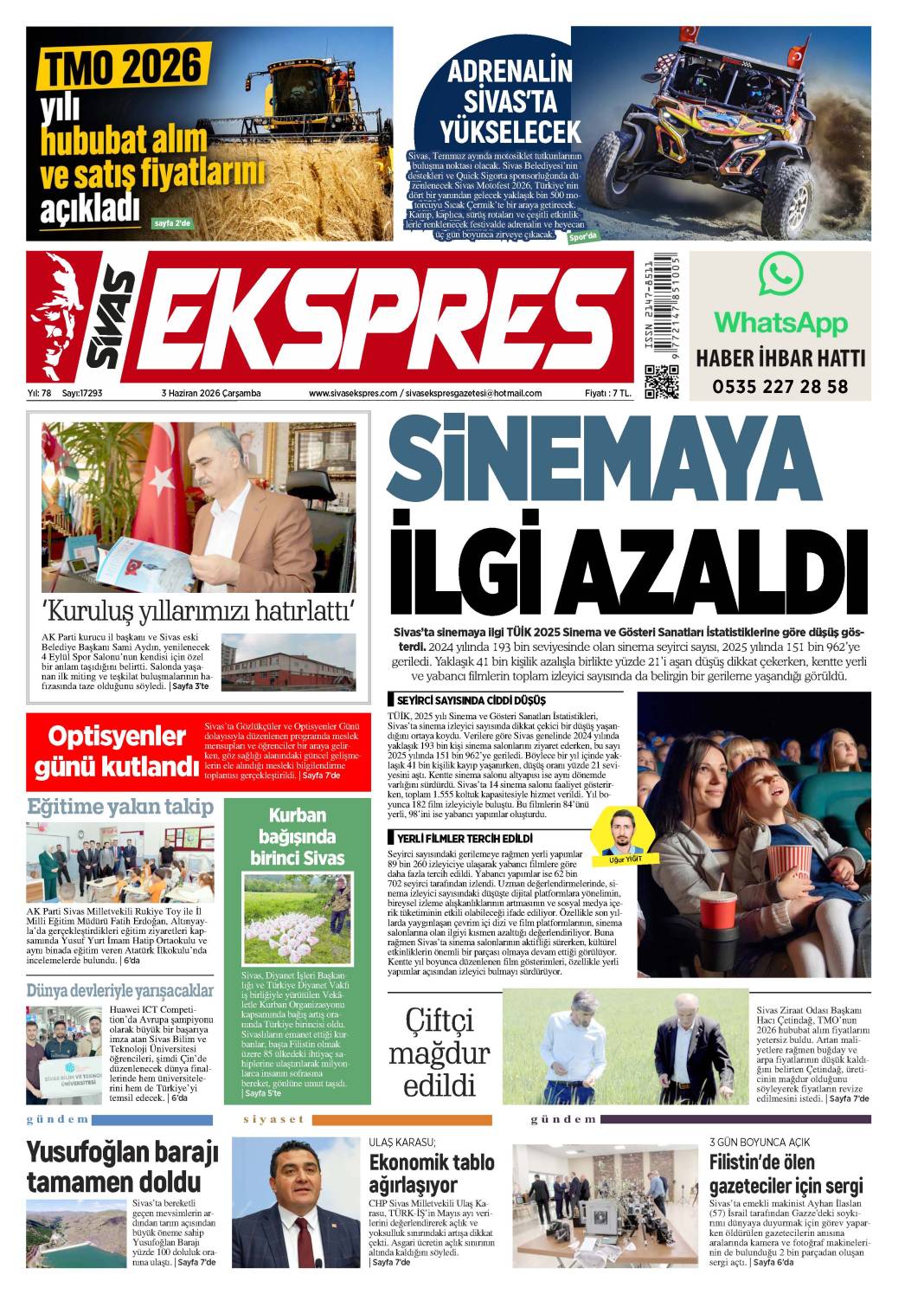 3 Haziran tarihli gazetemiz 1
