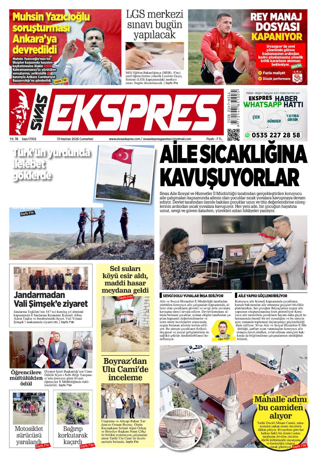 13 Haziran tarihli gazetemiz 2