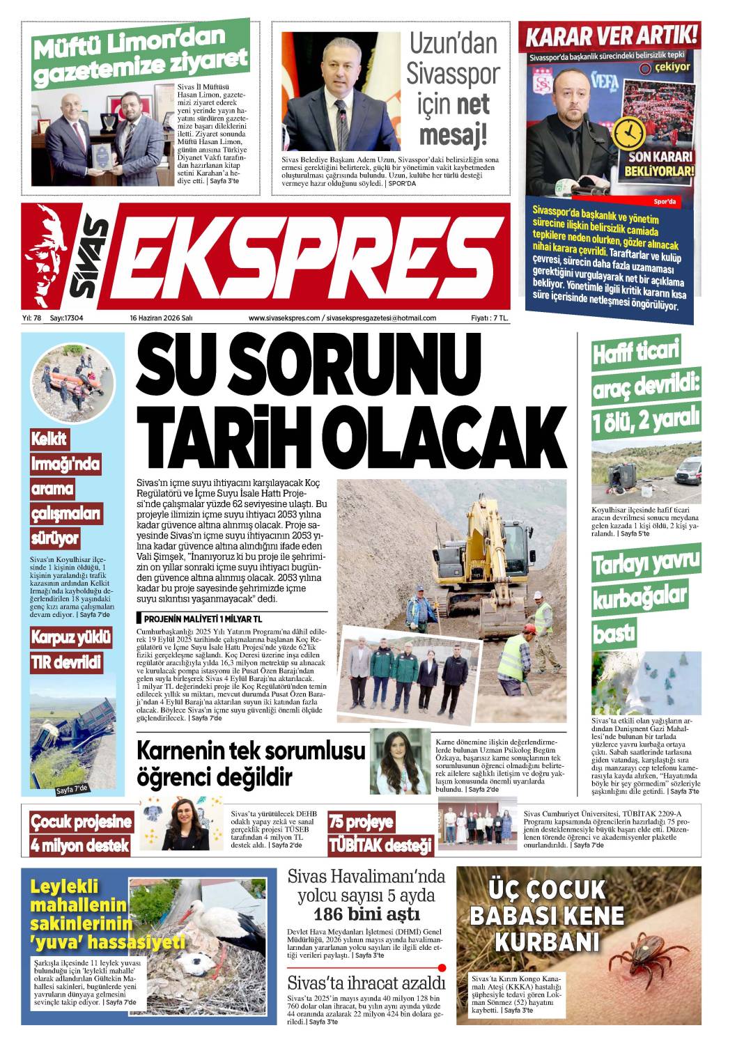 16 Haziran tarihli gazetemiz 1