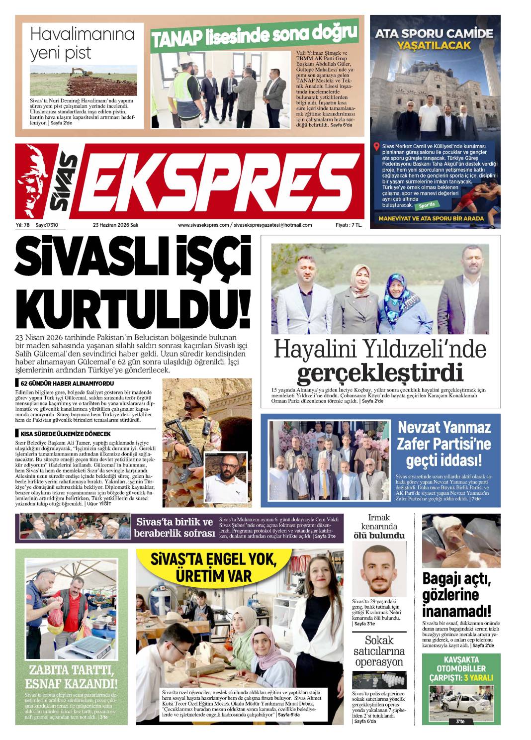 23 Haziran tarihli gazetemiz 1