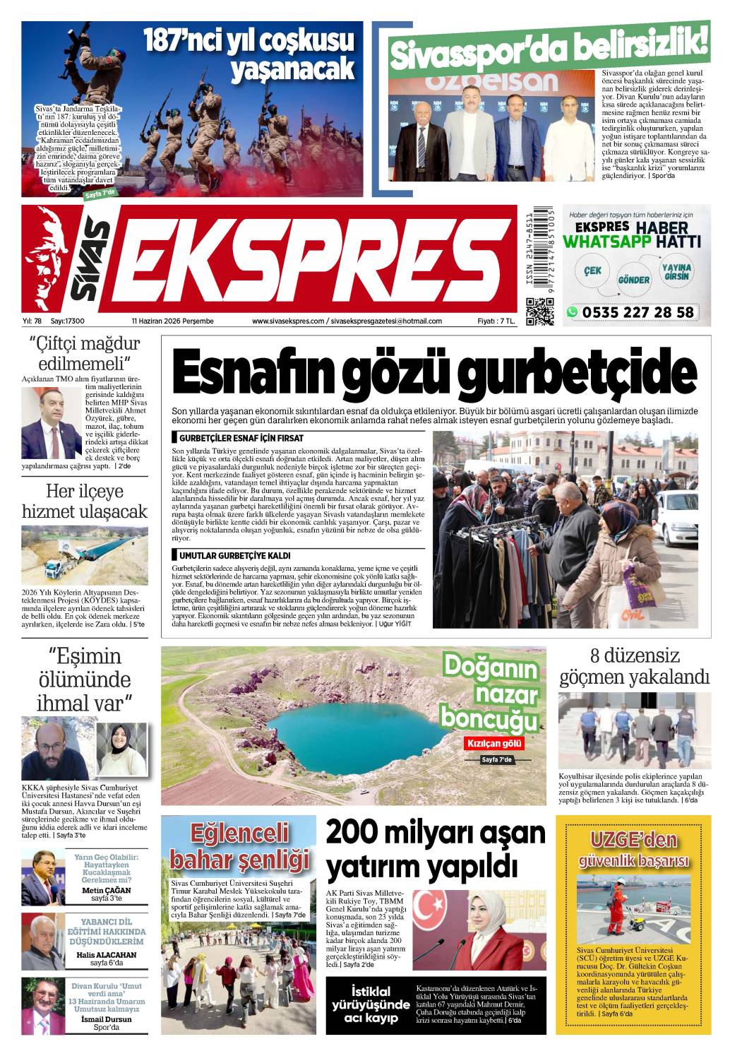 11 Haziran tarihli gazetemiz 2