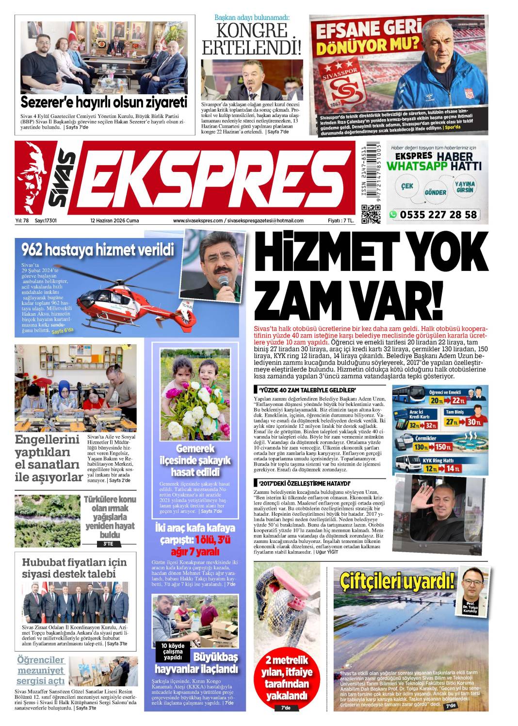 12 Haziran tarihli gazetemiz 1