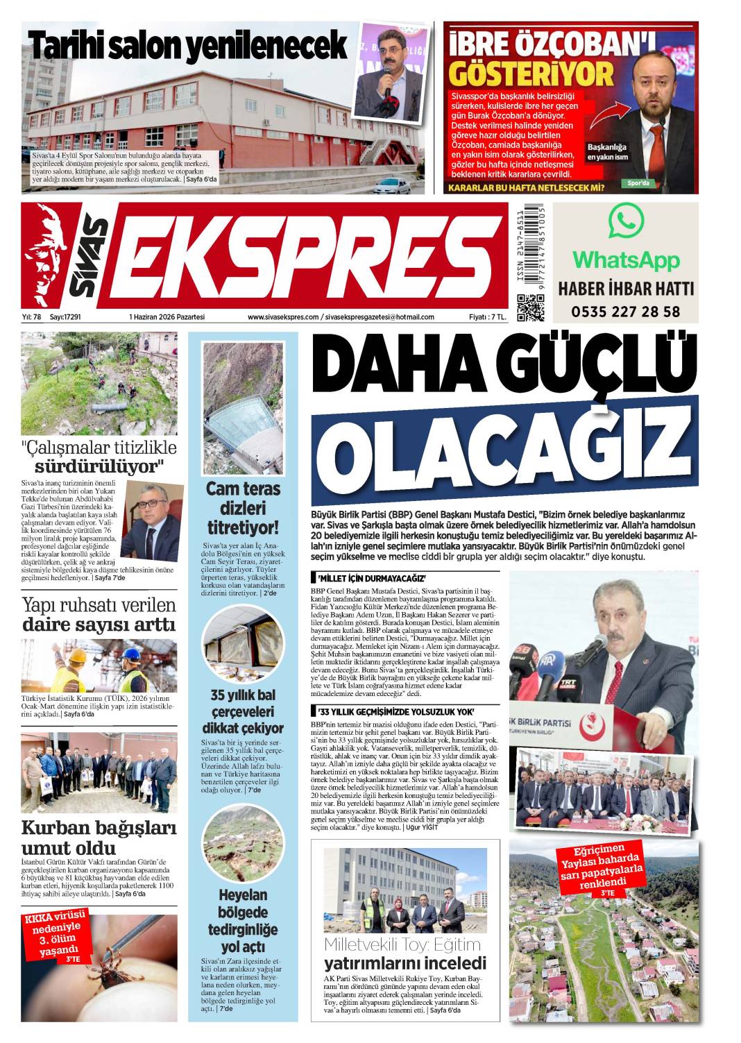 1 Haziran tarihli gazetemiz 2