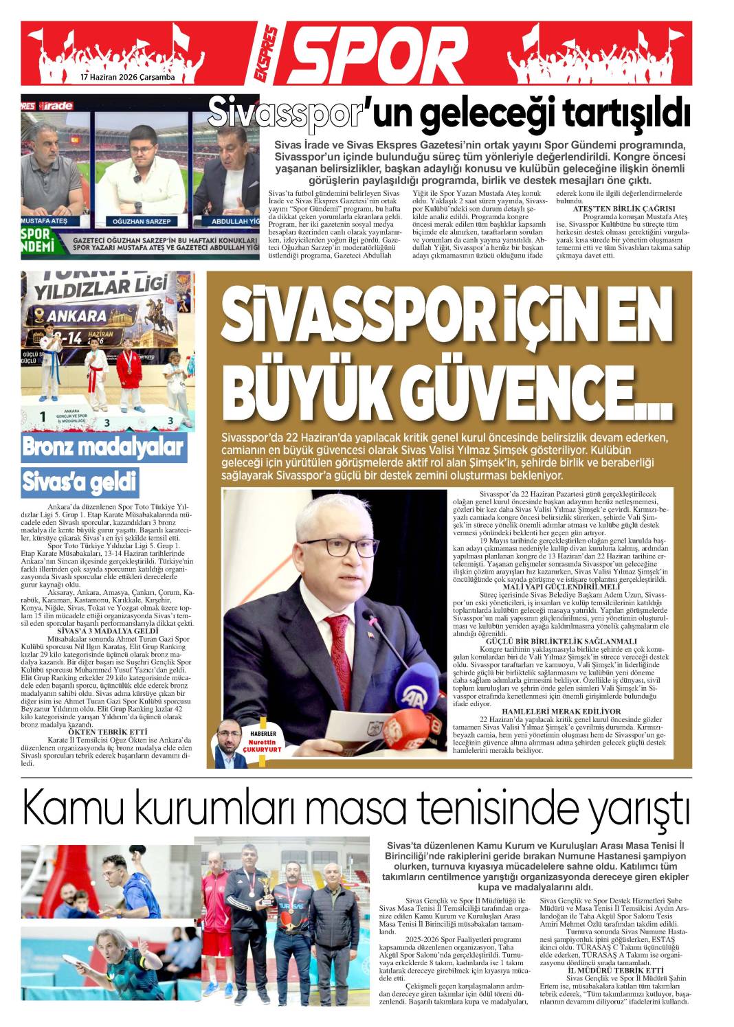17 Haziran tarihli gazetemiz 1