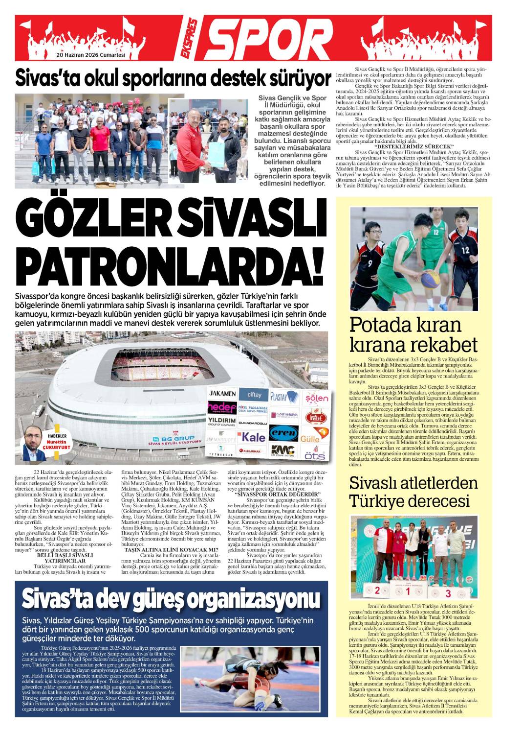 20 Haziran tarihli gazetemiz 1