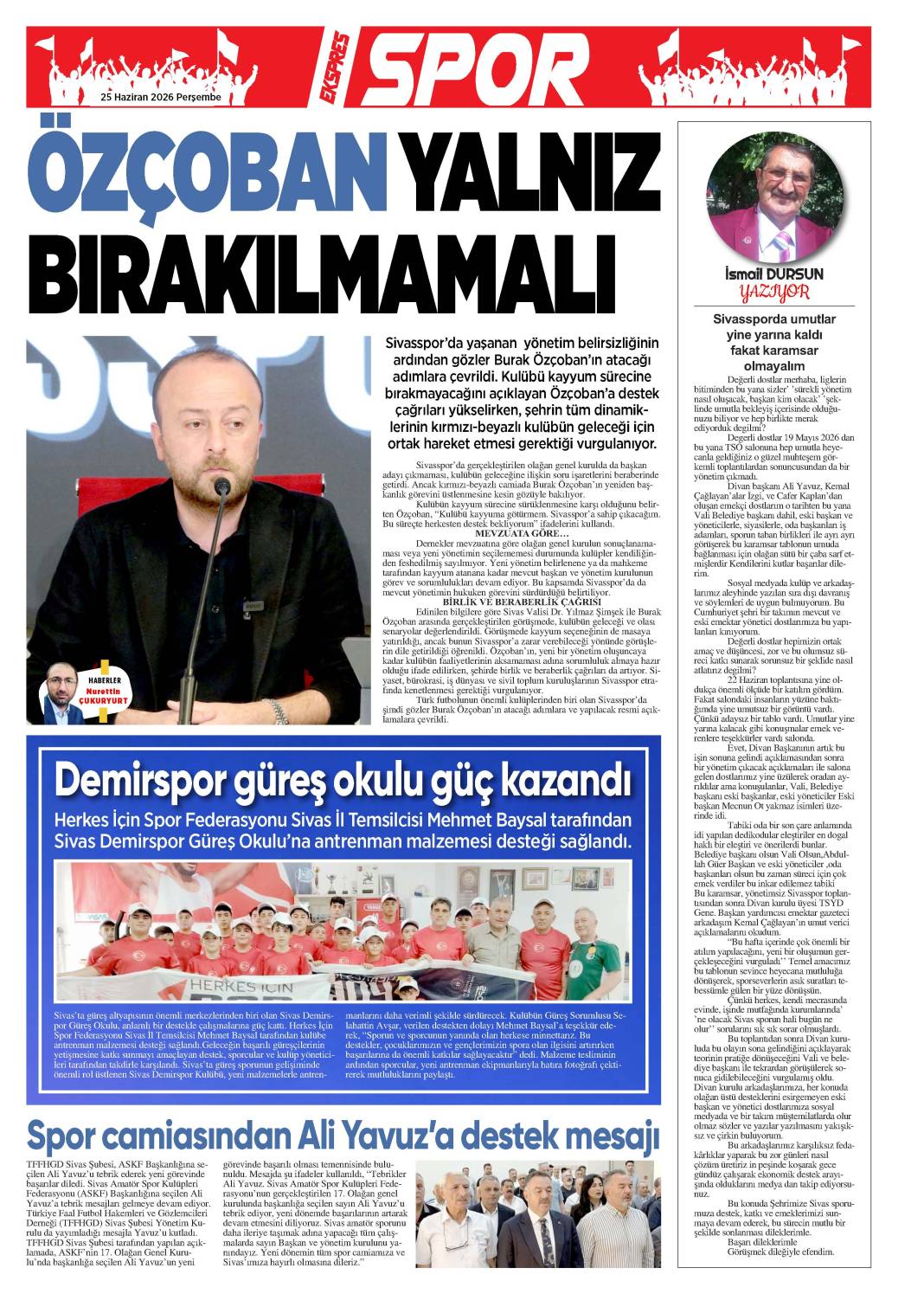25 Haziran tarihli gazetemiz 1