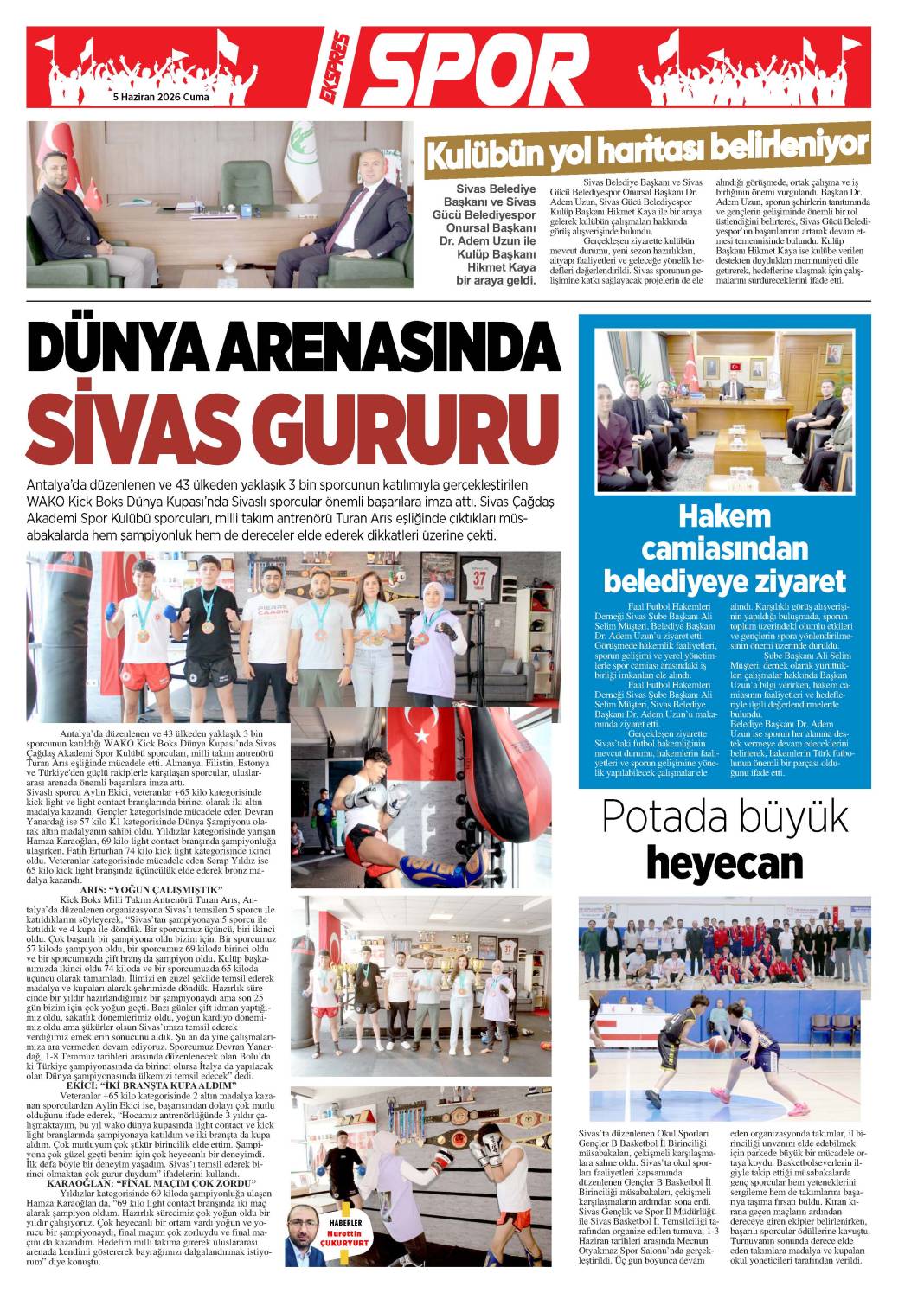 5 Haziran tarihli gazetemiz 2
