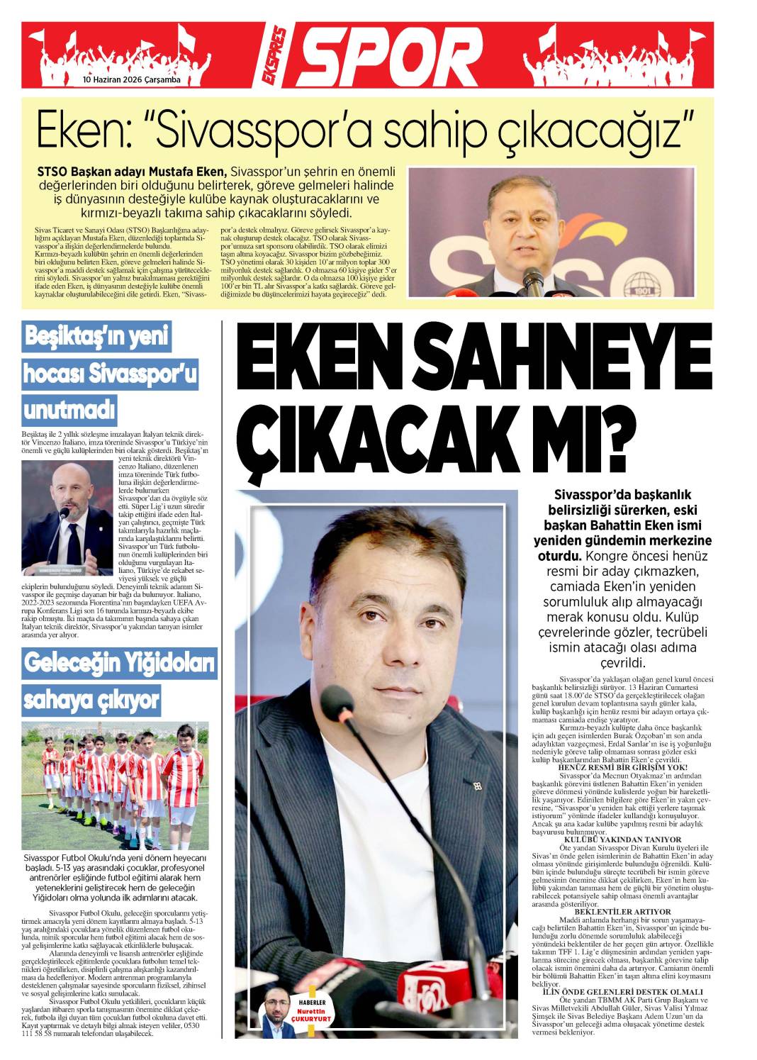 10 Haziran tarihli gazetemiz 2