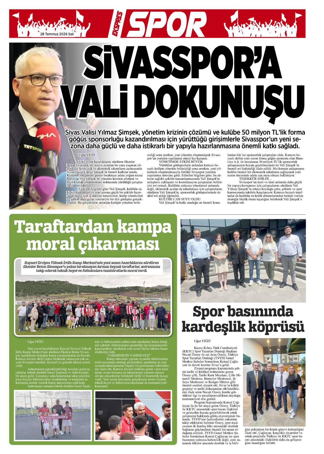 28 Temmuz tarihli gazetemiz 2