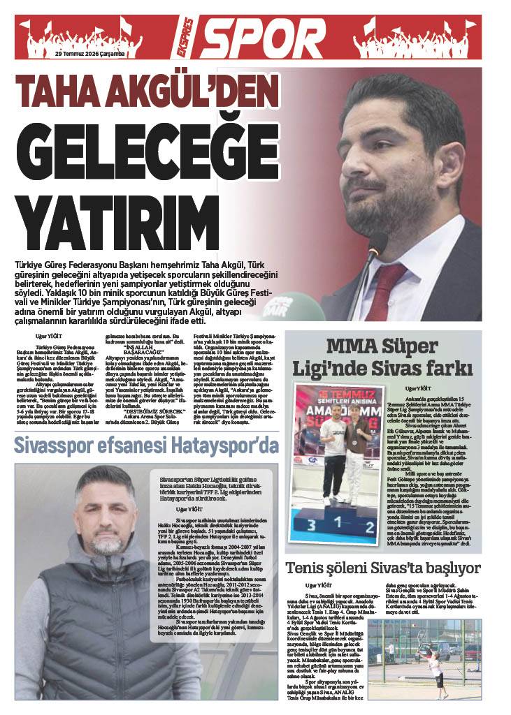 29 Temmuz tarihli gazetemiz 2
