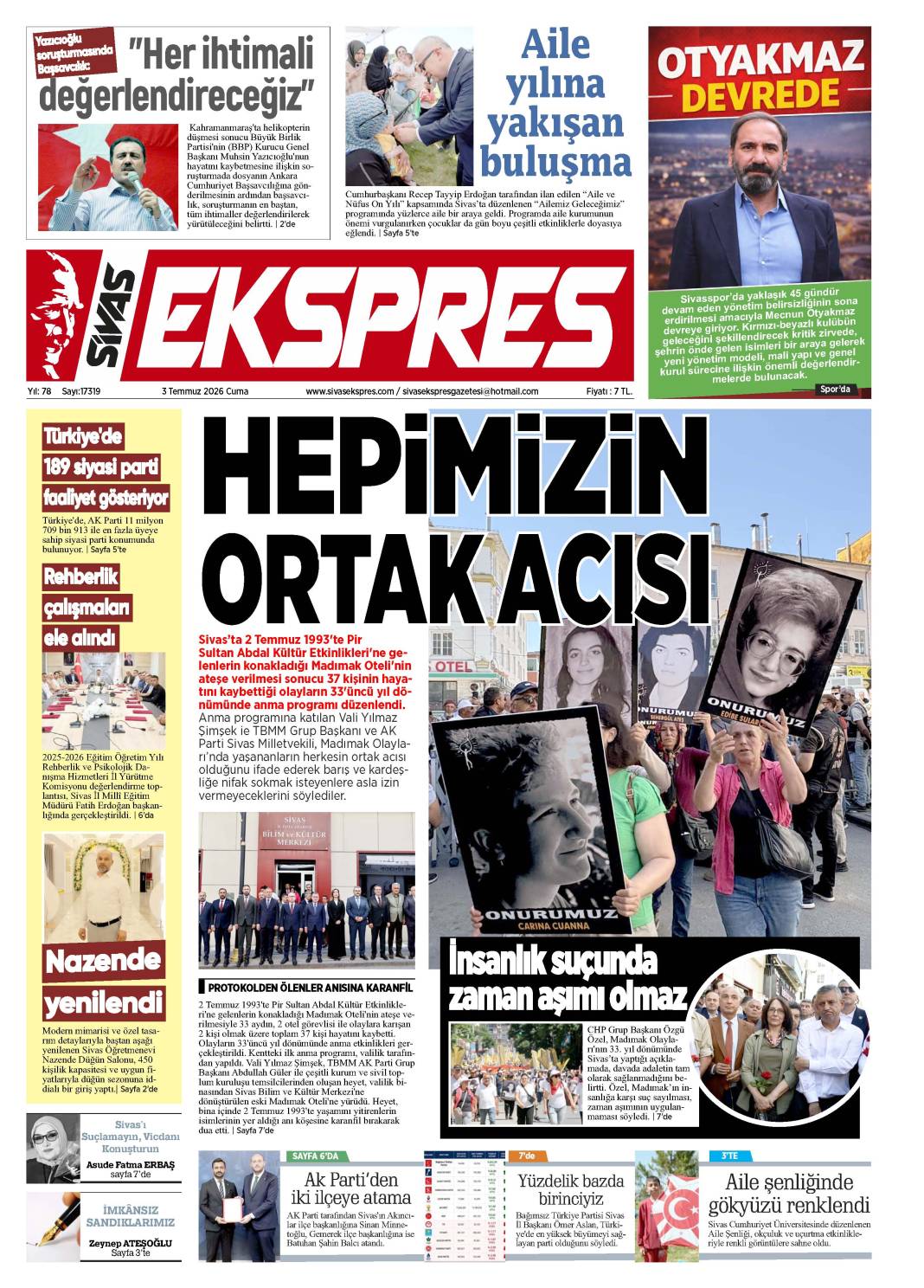 3 Temmuz tarihli gazetemiz 2