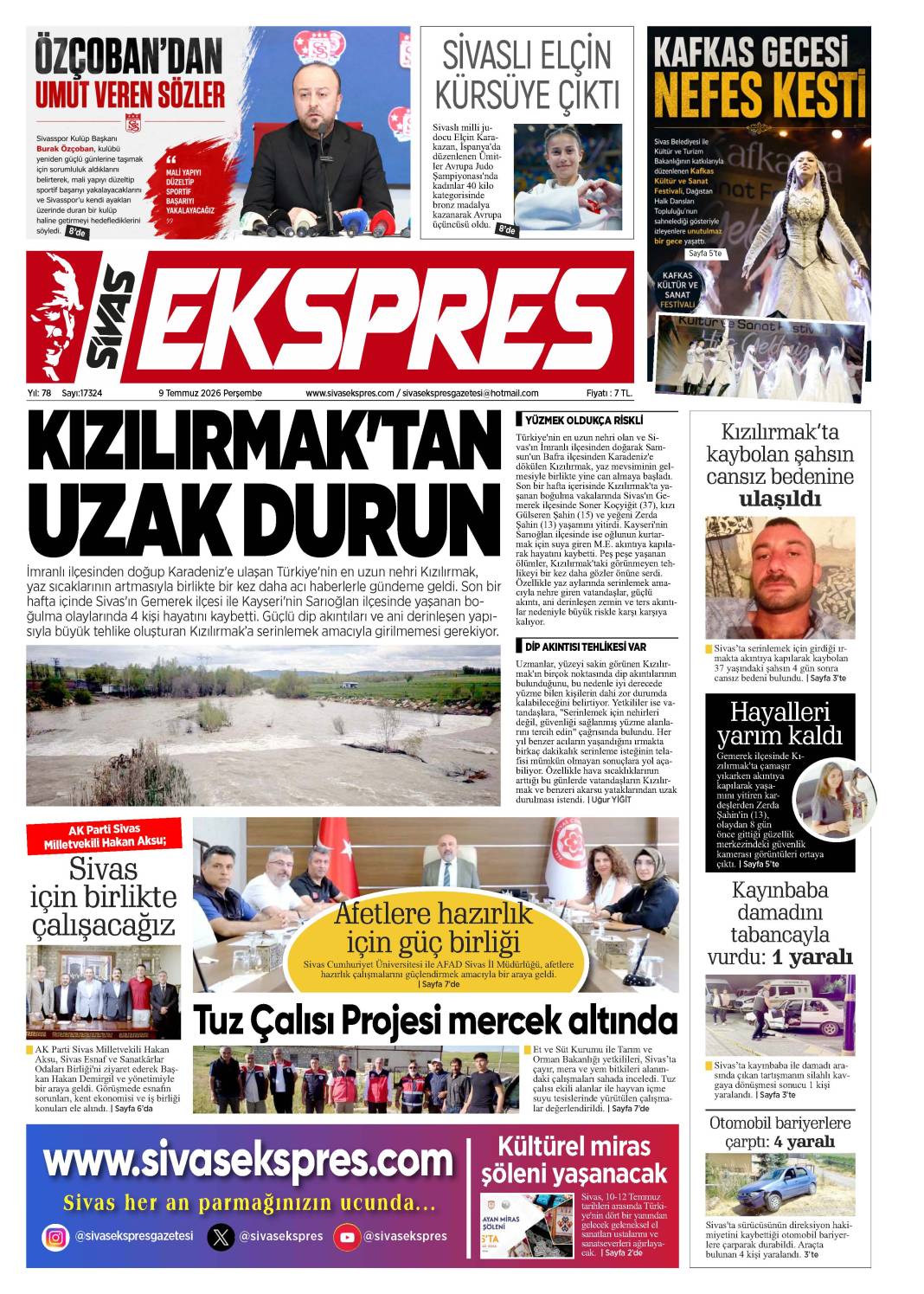 9 Temmuz tarihli gazetemiz 1