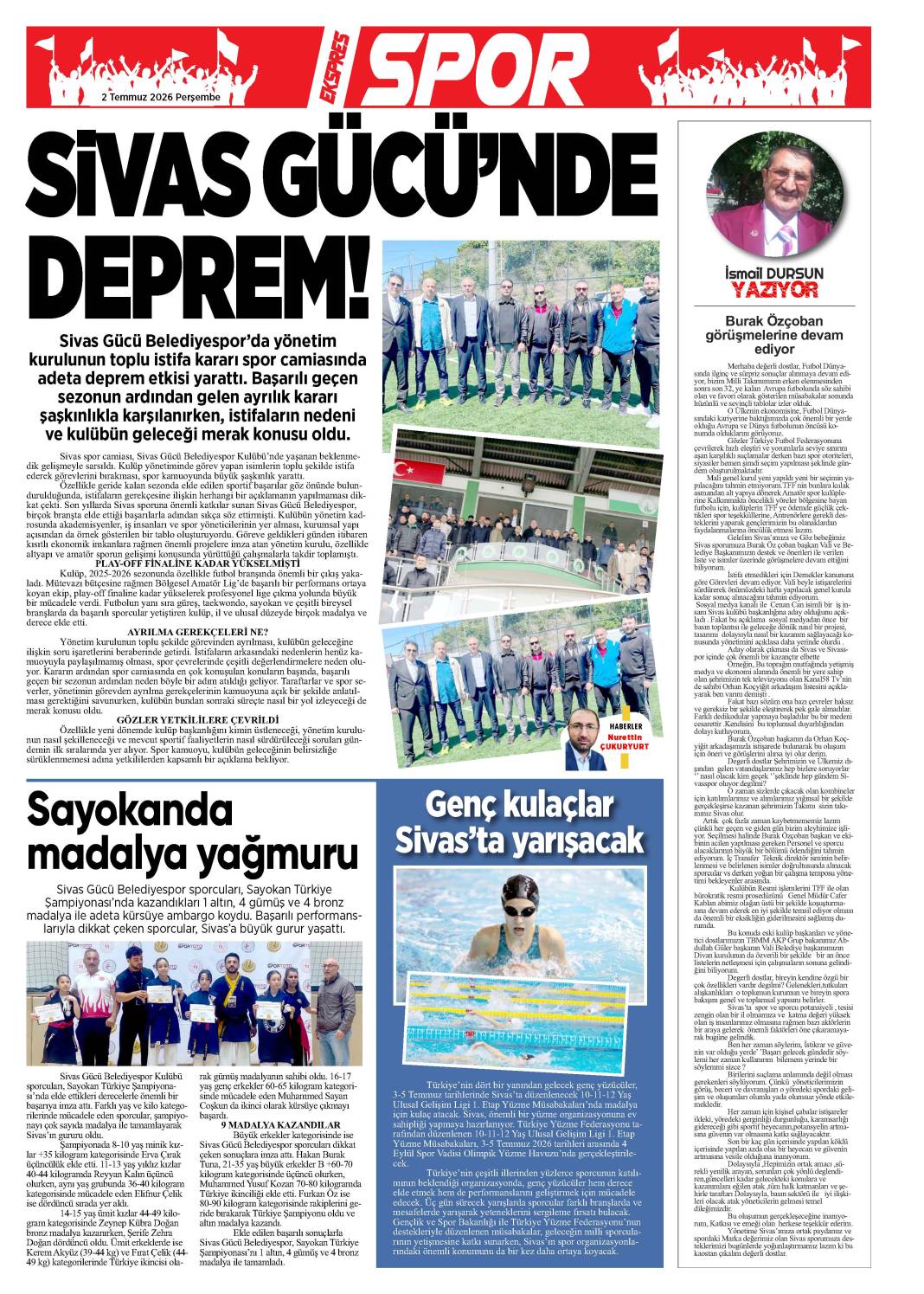 2 Temmuz tarihli gazetemiz 1