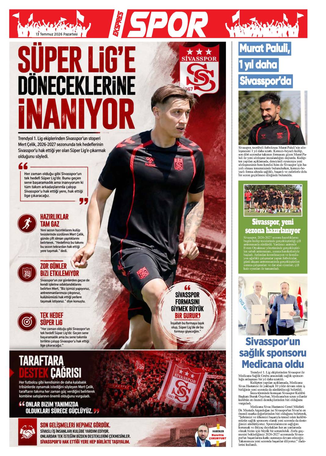 13 Temmuz tarihli gazetemiz 2