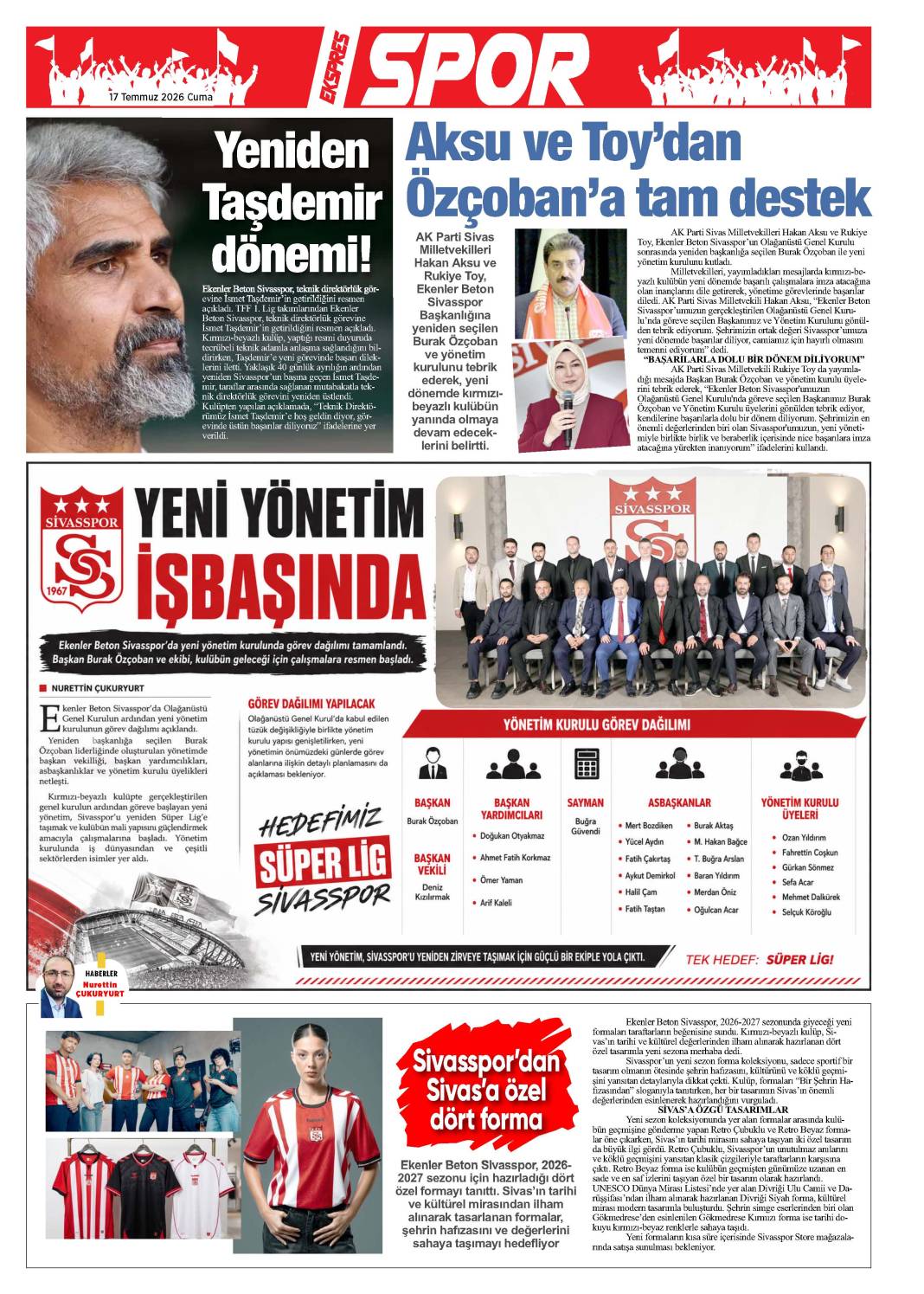 17 Temmuz tarihli gazetemiz 1