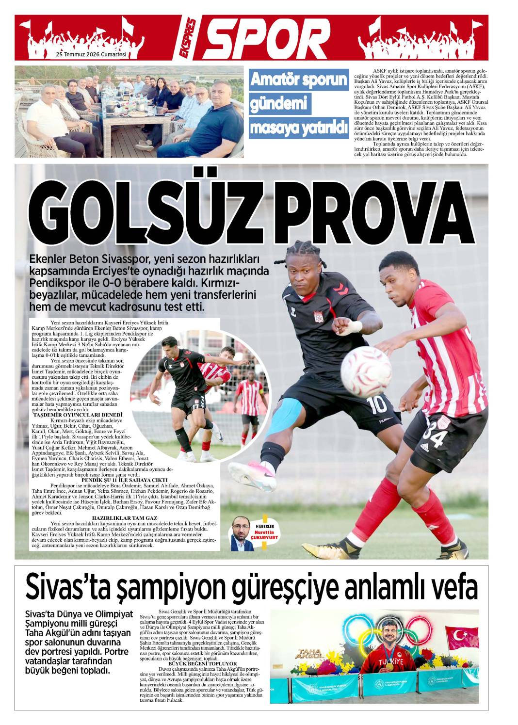 25 Temmuz tarihli gazetemiz 1