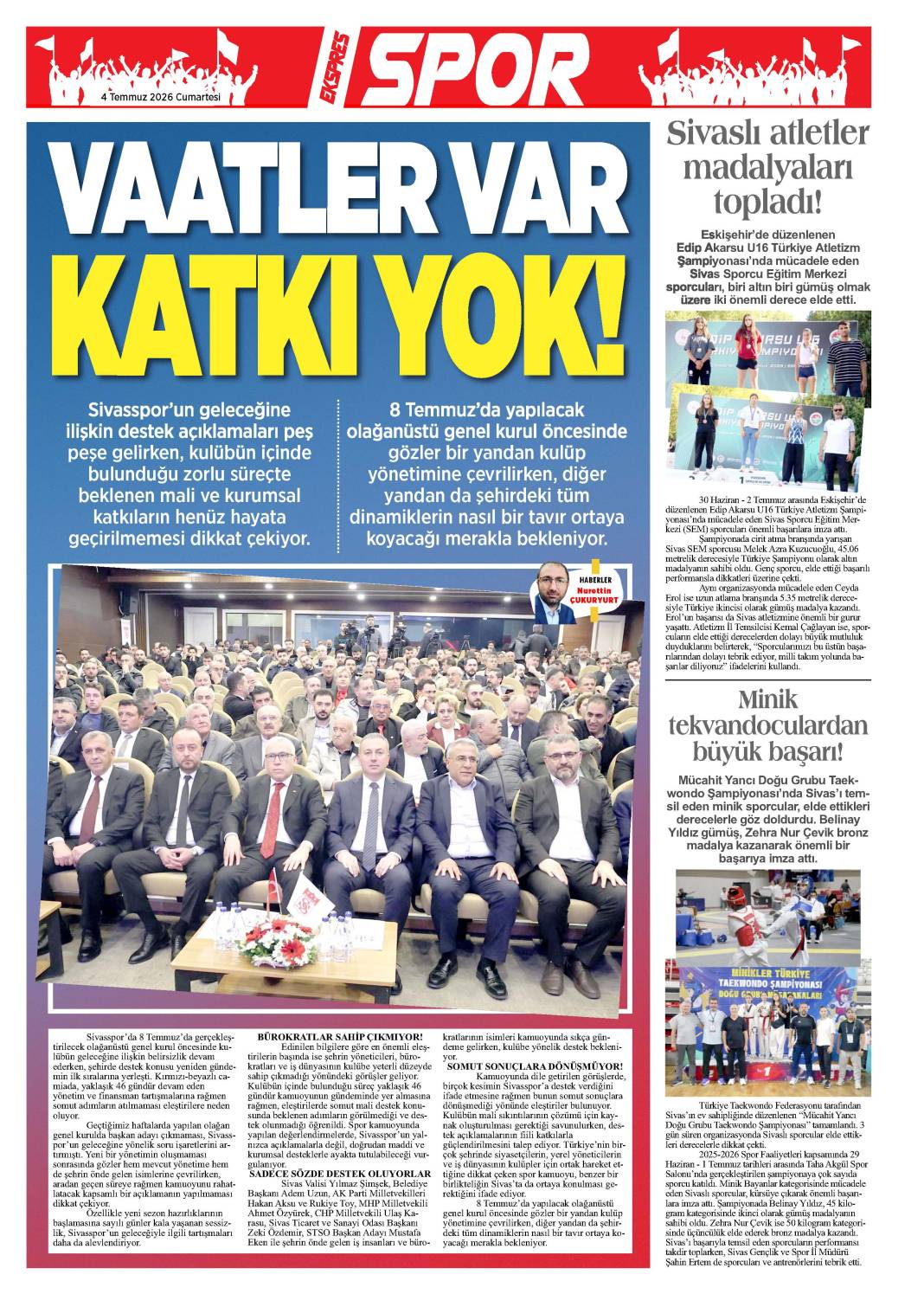 4 Temmuz tarihli gazetemiz 1