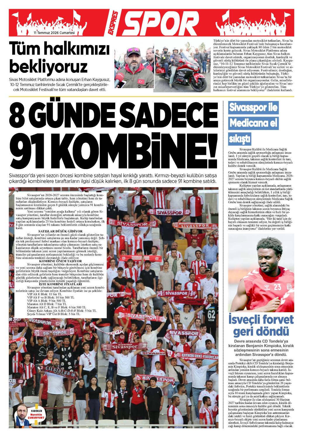 11 Temmuz tarihli gazetemiz 2