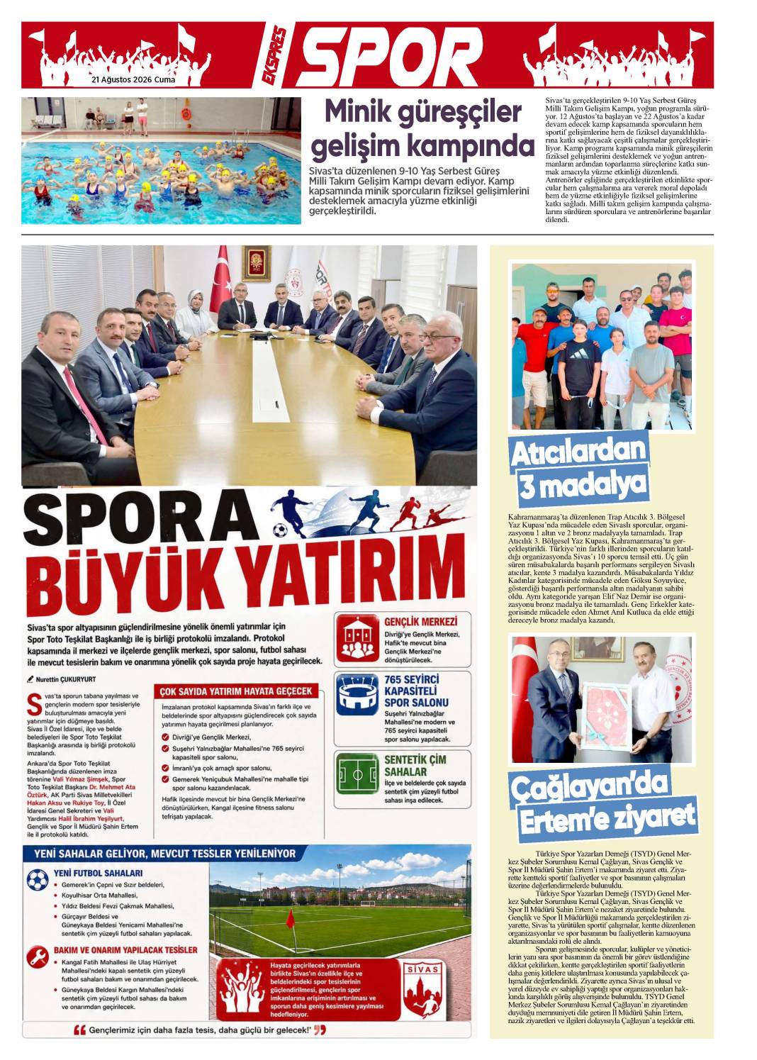 21 Ağustos tarihli gazetemiz 1