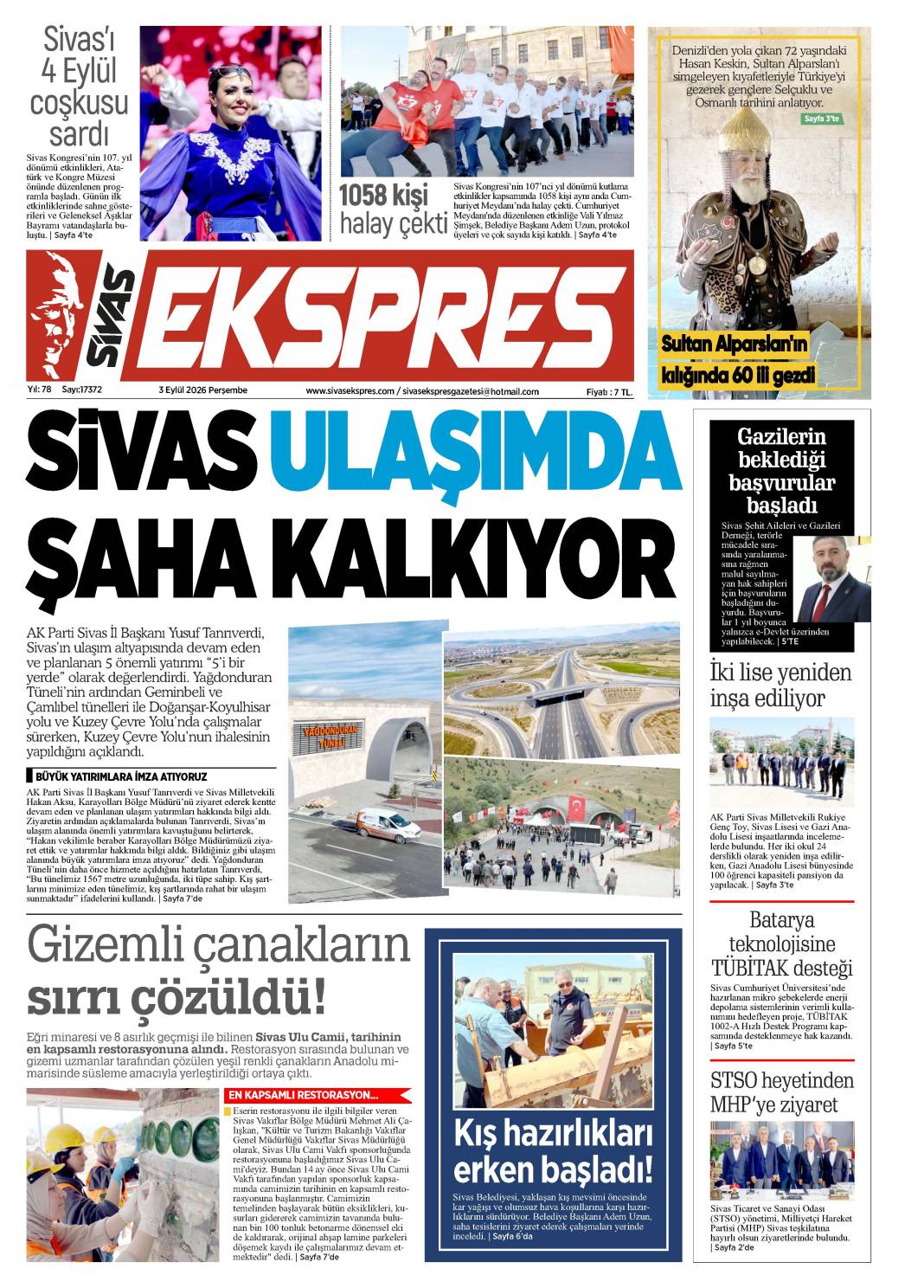 3 Eylül tarihli gazetemiz 2