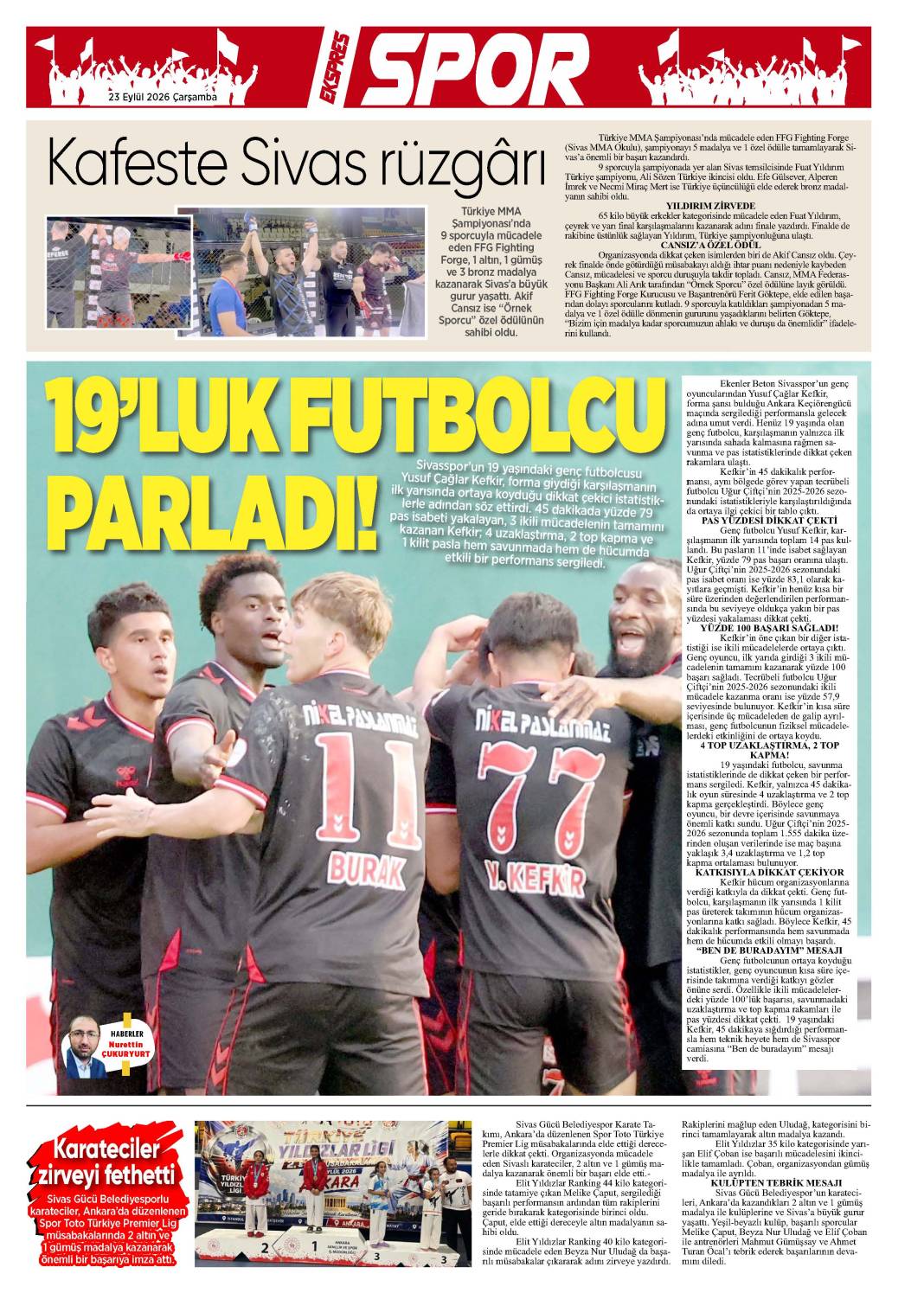 23 eylül tarihli gazetemiz 1
