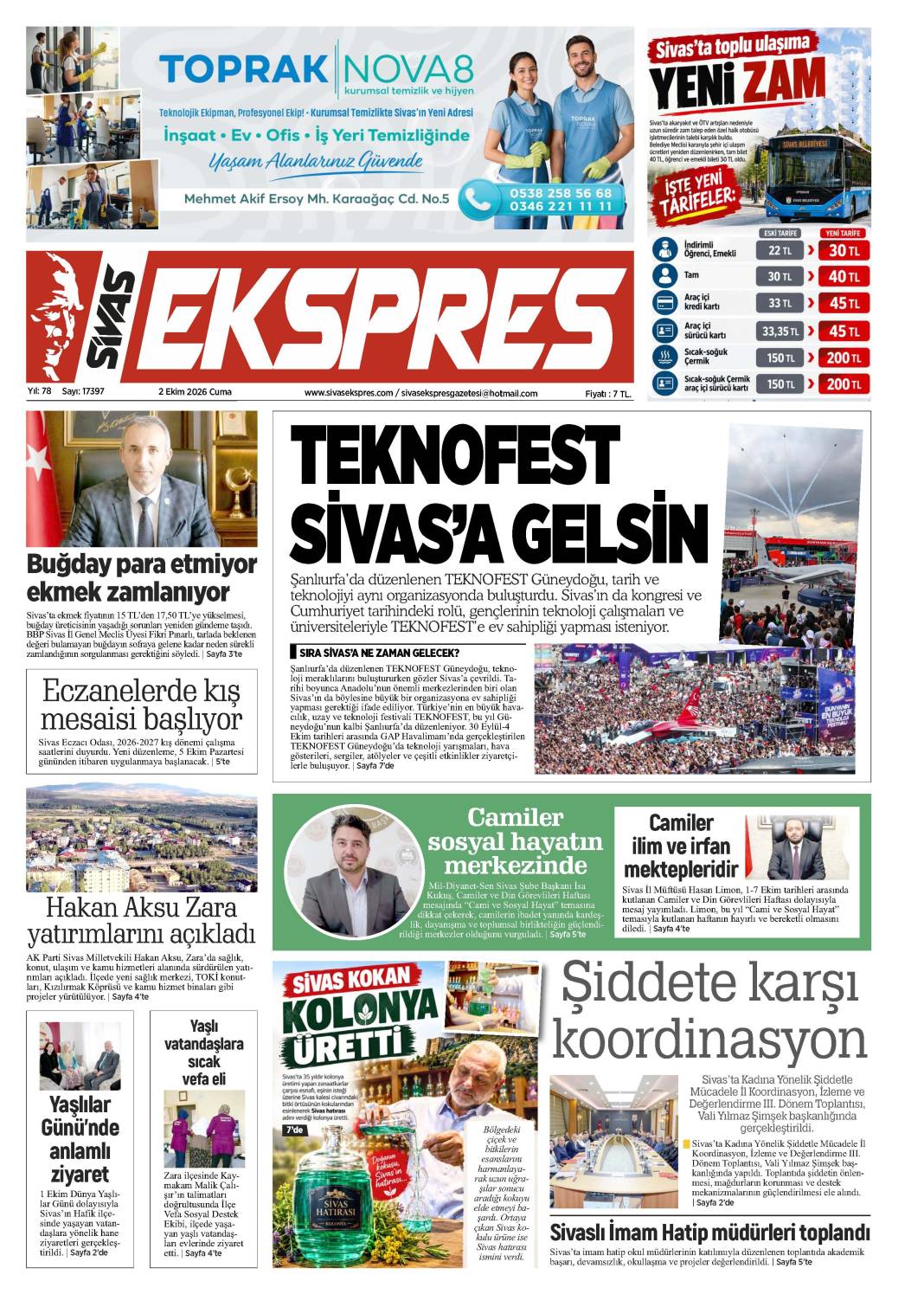 2 Ekim tarihli gazetemiz 1