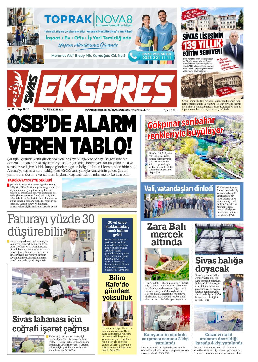 21 Ekim tarihli gazetemiz 2