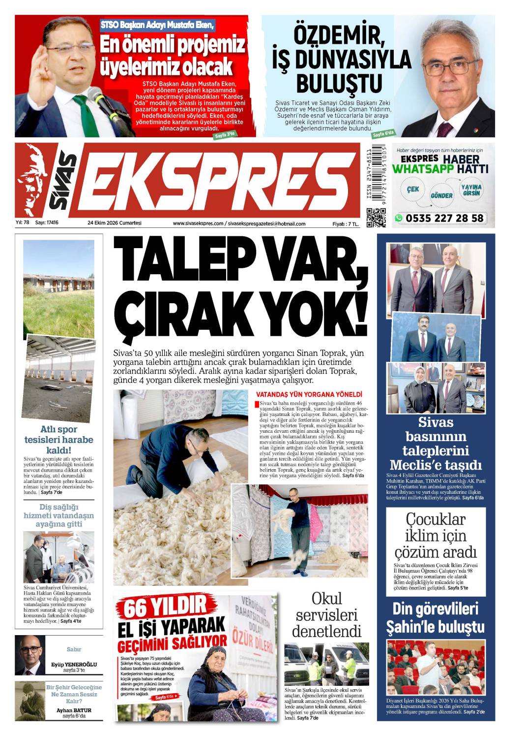 24 Ekim tarihli gazetemiz 1