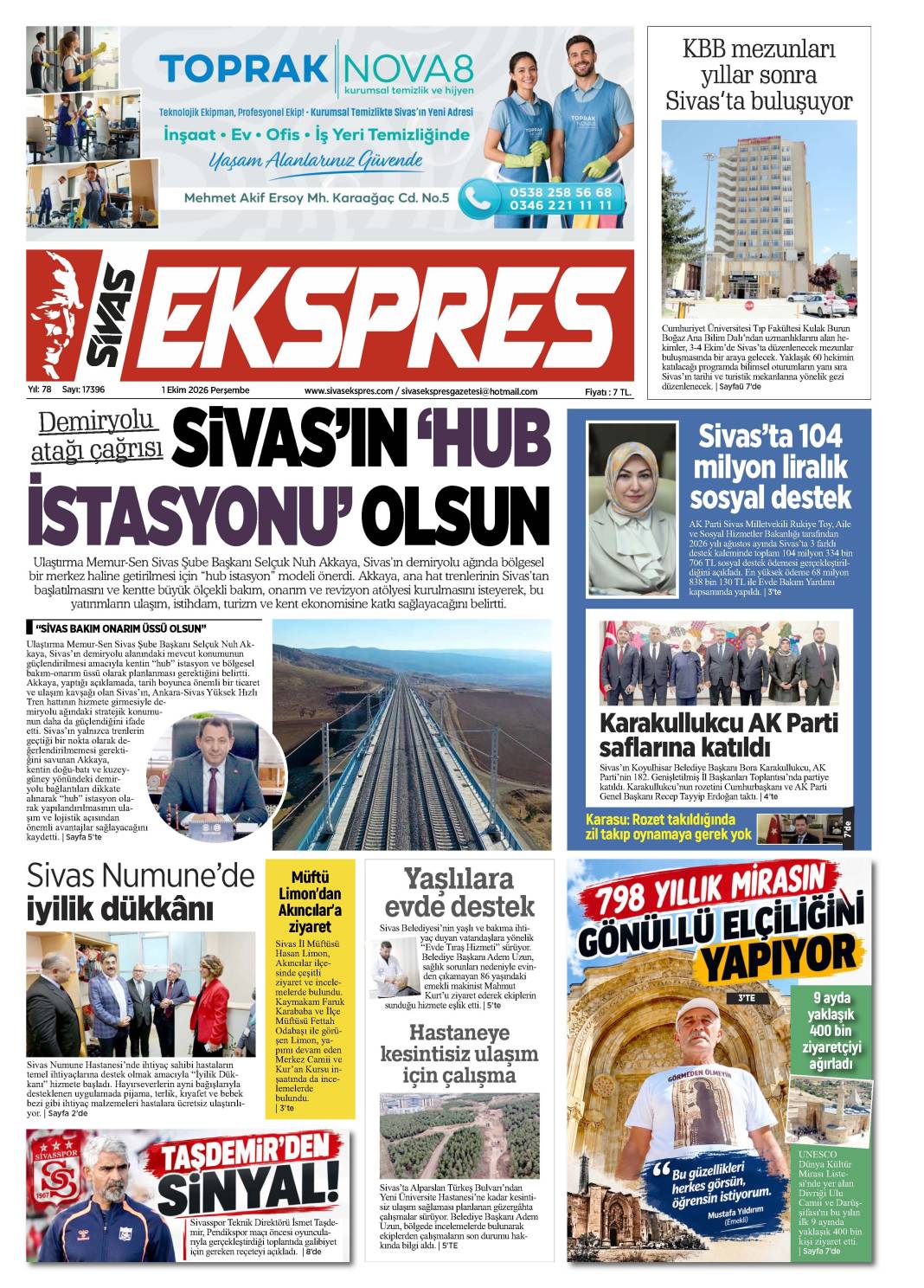 1 Ekim tarihli gazetemiz 1