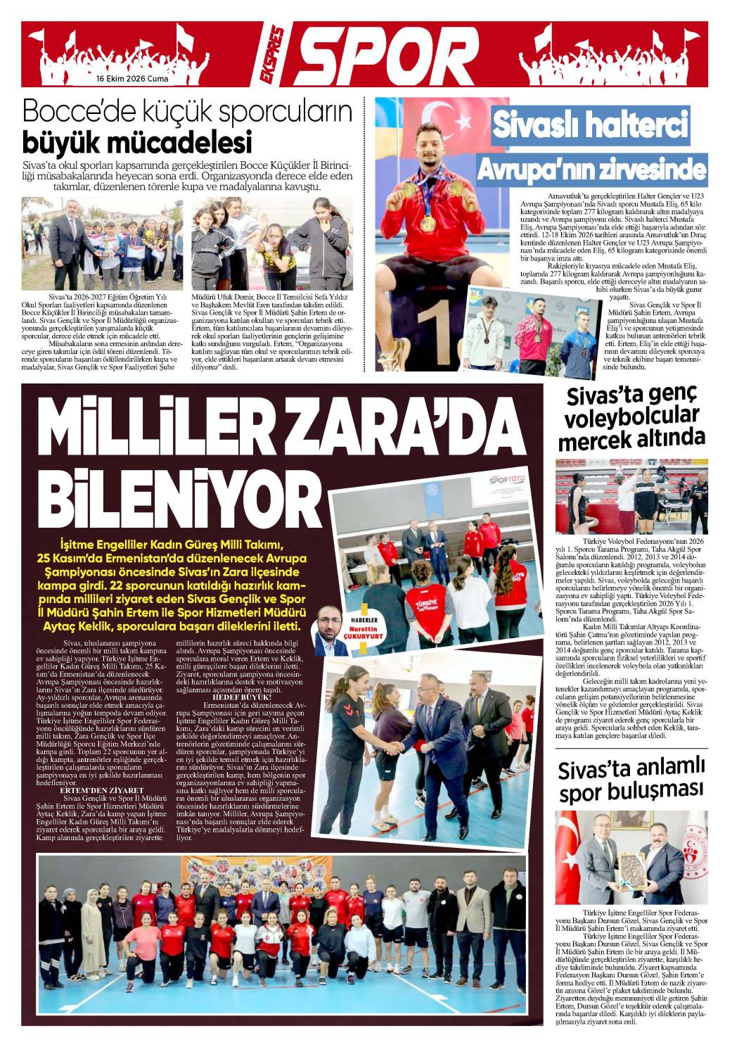 16 Ekim tarihli gazetemiz 1