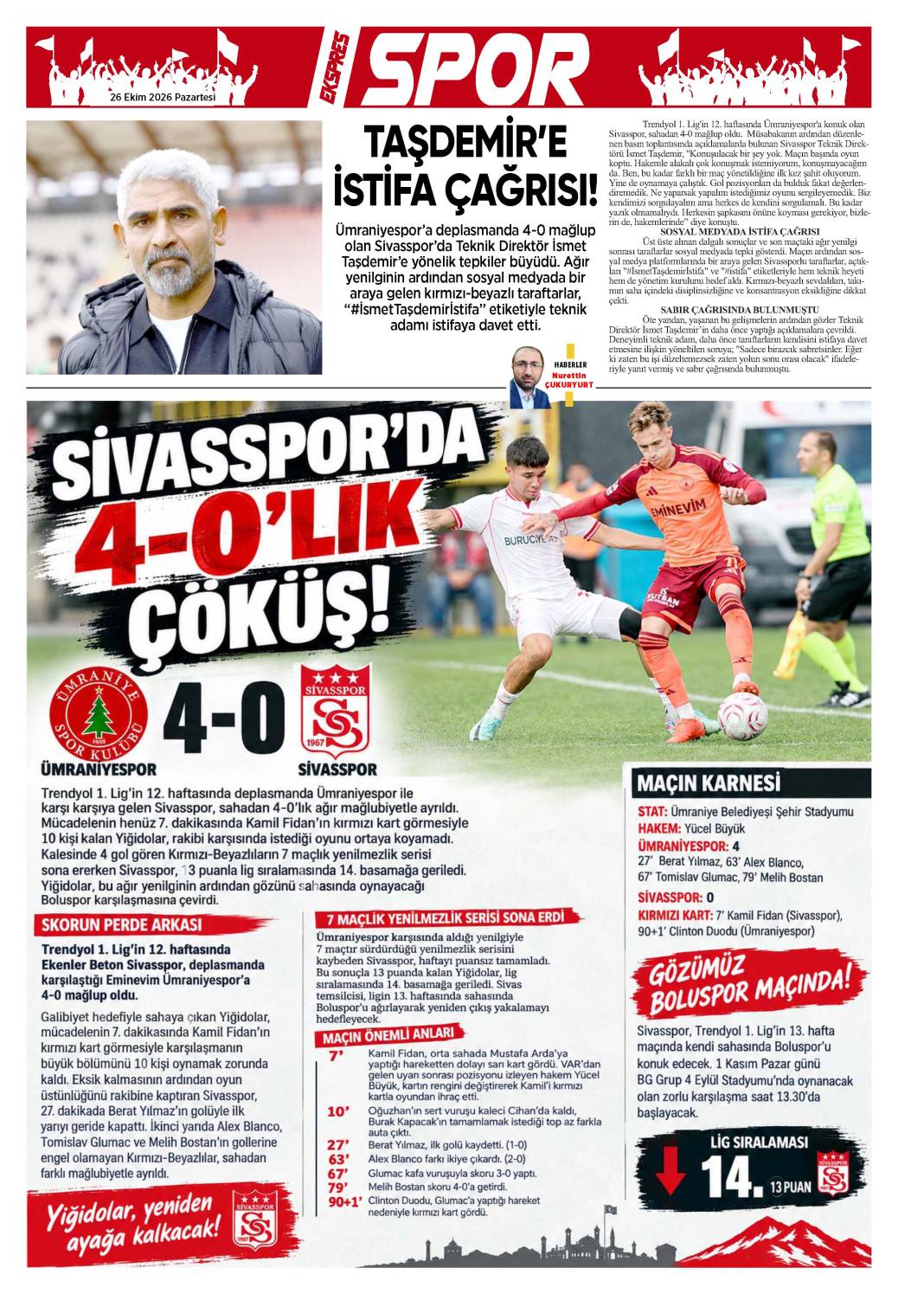 26 Ekim tarihli gazetemiz 1