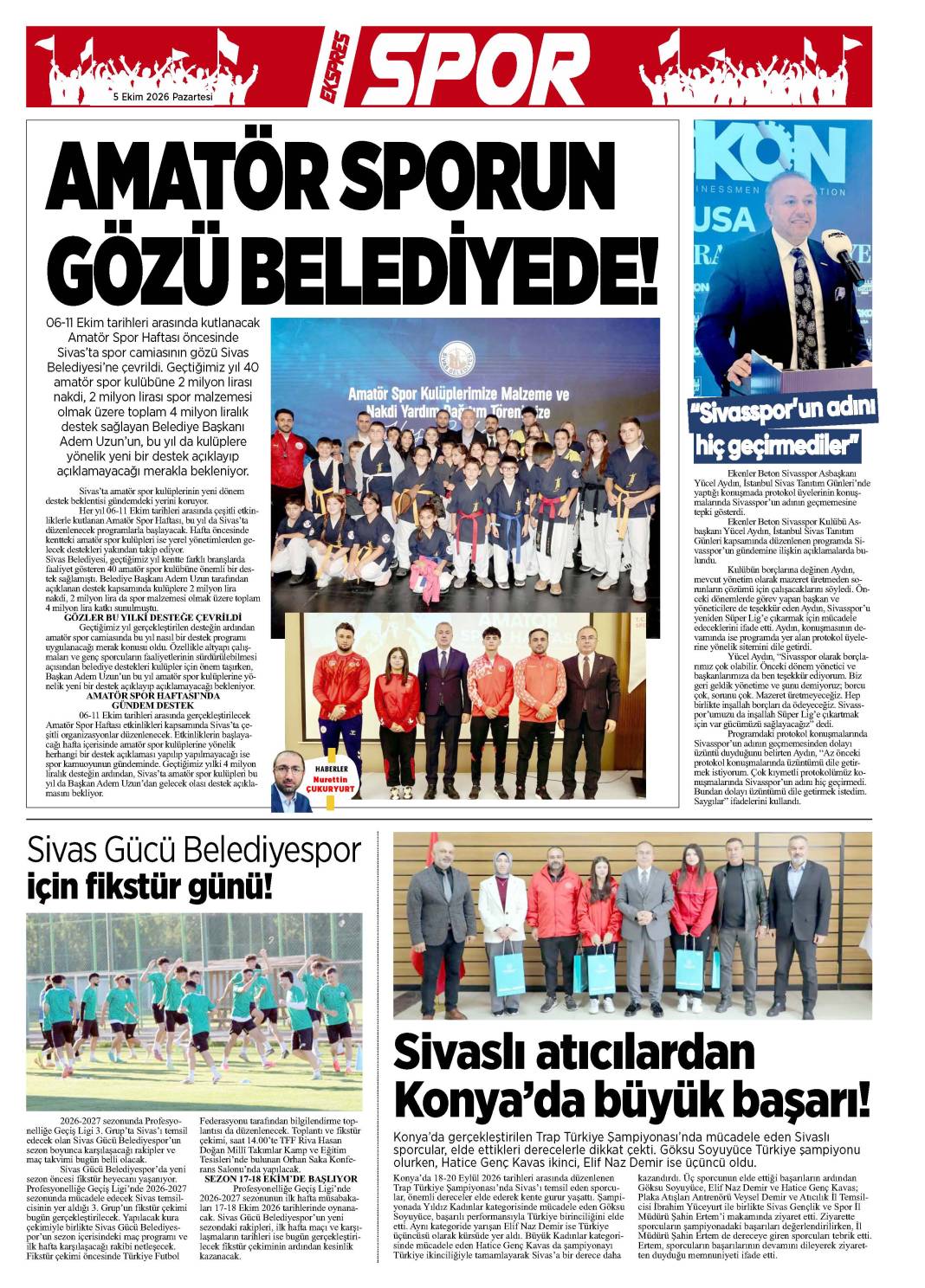 5 Ekim tarihli gazetemiz 1