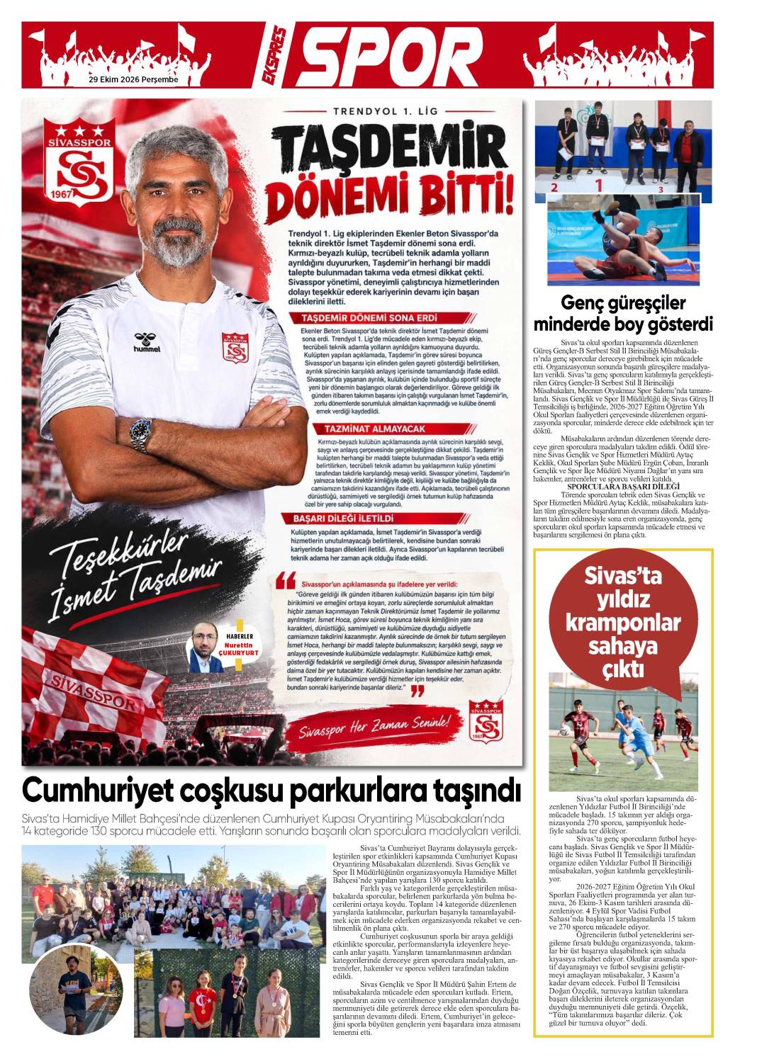 29 Ekim tarihli gazetemiz 1