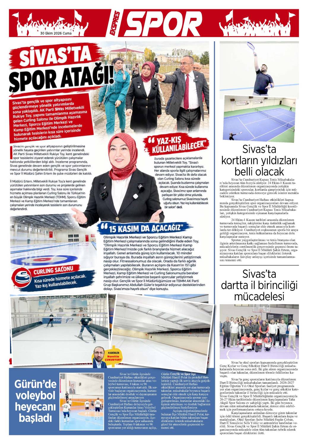30 Ekim tarihli gazetemiz 1