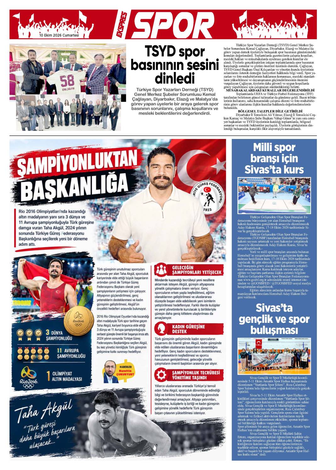 10 Ekim tarihli gazetemiz 1