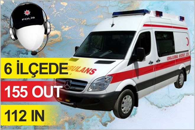 6 İLÇEDE 155 OUT 112 IN