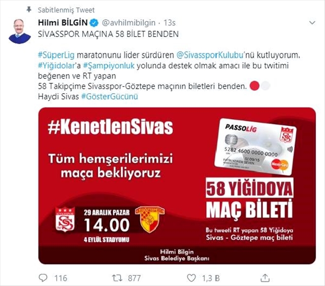 LİDERE BİLET DESTEĞİ YAĞIYOR