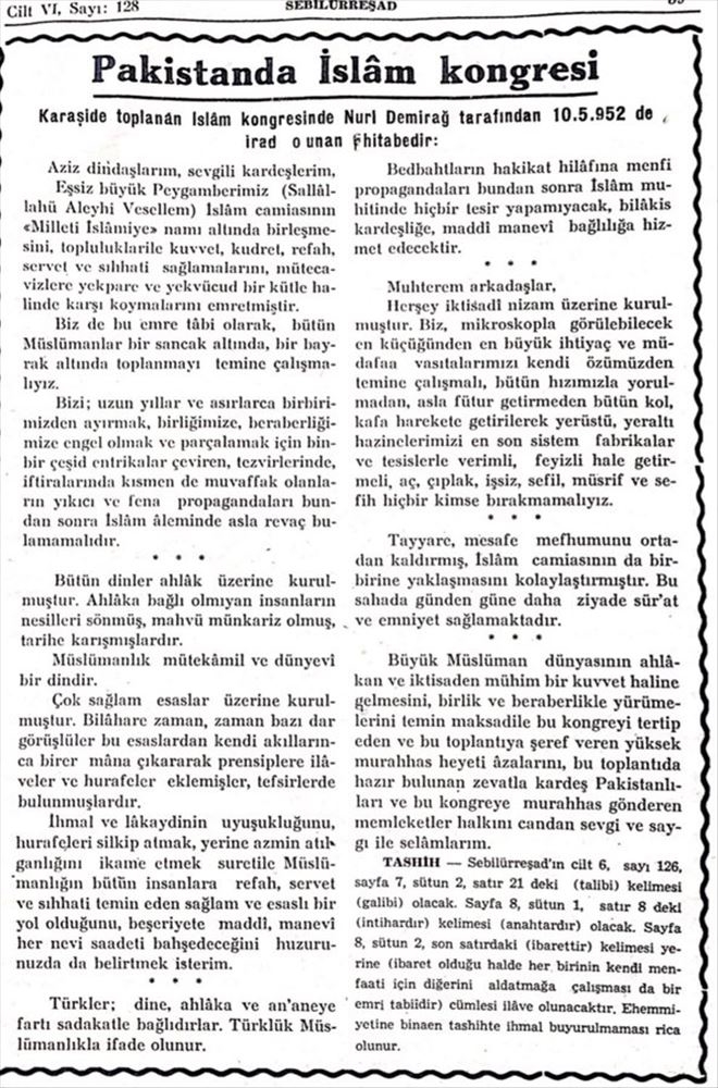 DEMİRAĞ İSLAM DÜNYASINA SESLENMİŞ