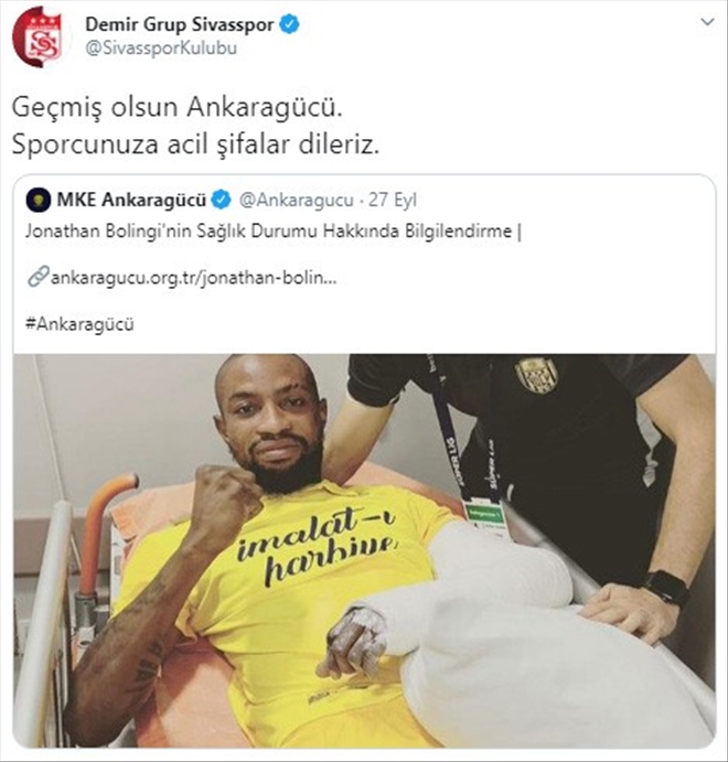 BOLİNGİ İÇİN GEÇMİŞ OLSUN MESAJI