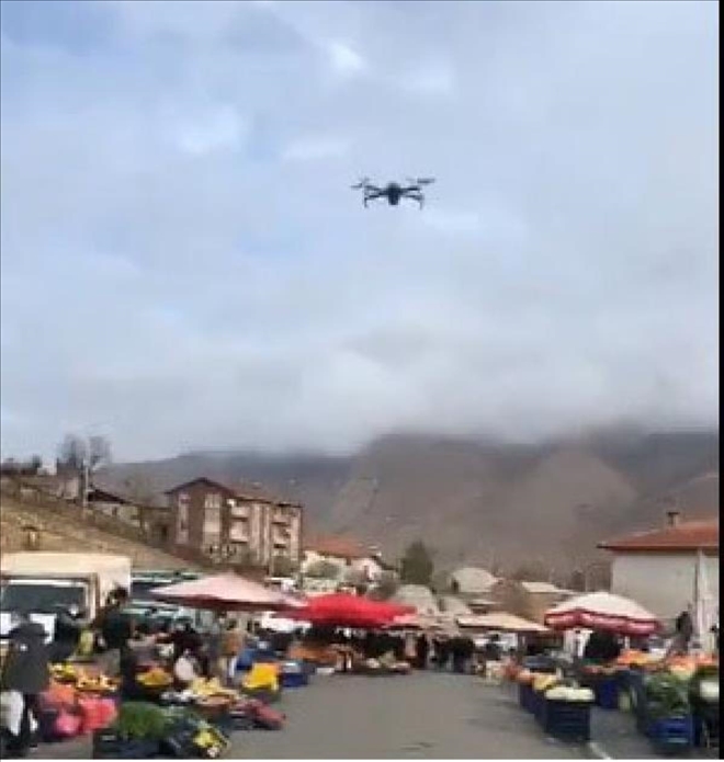 HALK PAZARINDA DRONE İLE DENETİM