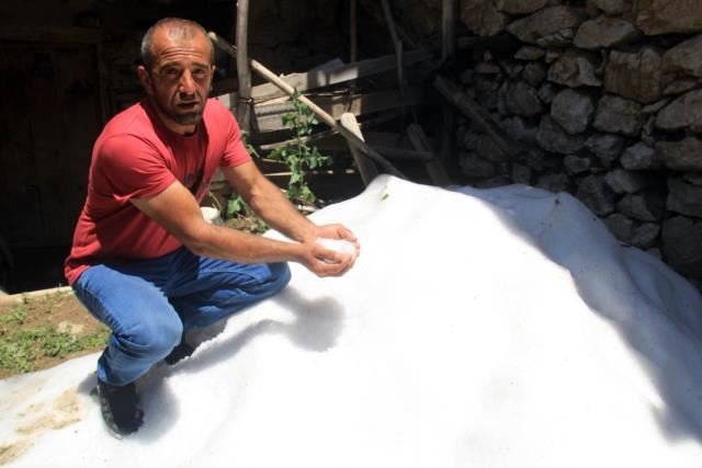 DOLU EKİLİ ALANLARA ZARAR VERDİ (VİDEO)