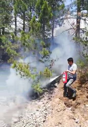 YANGINI MAKİNİSTLER ÖNLEDİ (VİDEO)