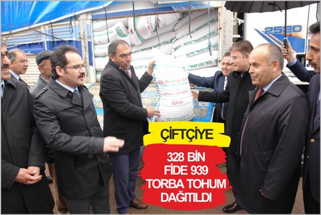328 BİN FİDE 939 TORBA TOHUM DAĞITILDI
