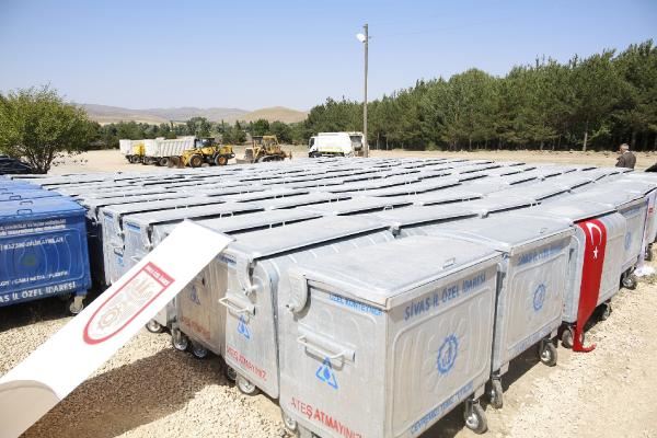 Yıldızeli ilçesine 235 çöp konteyneri teslim edildi