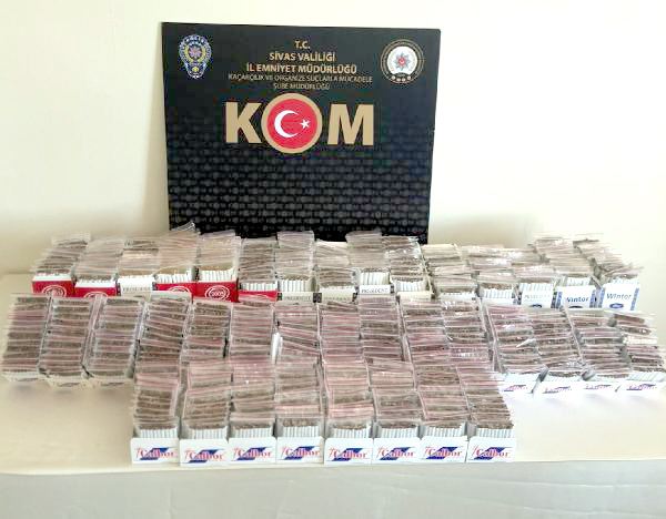 Sivas'ta 640 paket kaçak sigara ele geçirildi