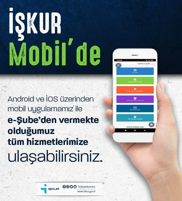 İŞKUR Hizmetleri Mobil Uygulamada