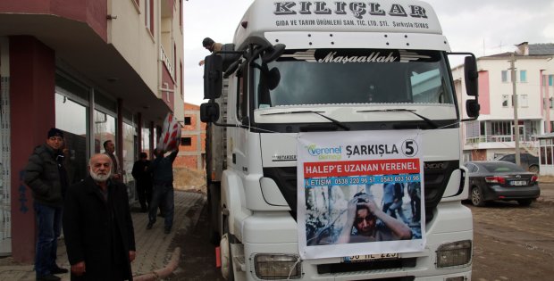 ŞARKIŞLA`DAN HALEPLİLERE YARDIM TIRI